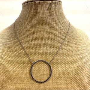 Silpada “Duomo” Necklace Sterling silver chain & hammered open circle pendant